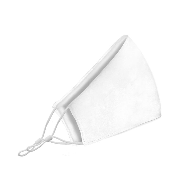 MASK BY DESIGN Washable Face Mask with Adjustable Ear Loops & Nose Wire - 3 Layers, Made in USA (Solid White) - Image 4